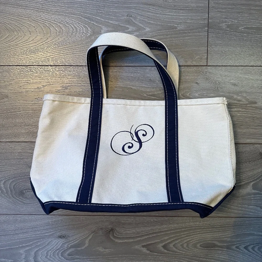 Vintage L.L Bean Boat & Tote Made in USA S Monogrammed - Picture 1 of 3